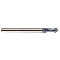 YG-1 SEMD98006S SEMD98 High Performance Ball End Mill, 0.0236 in Dia Cutter, 0.6 mm Length of Cut, (2) Flutes, 0.157 in Dia Shank, 40 mm OAL, AlCrN
