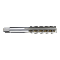 YG-1 T7316088 T7316 Square Shank Straight Flute Hand Tap, #2-56 Thread, H2 Thread Limit, Bottoming Chamfer, 3 Flutes, Uncoated, HSS