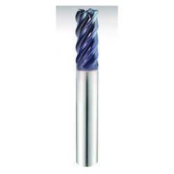 YG-1 TitaNox Power UGMH12916 Center Cut Imperial Sharp Edge Variable Helix Square End Mill With Extended Neck, 1/2 in Dia Cutter, 1-1/4 in Length of Cut, 5 Flutes, 1/2 in Dia Shank, 3-1/2 in OAL, Y