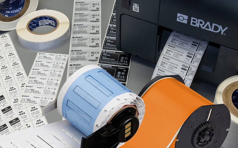 Brady printer labels in multiple types and sizes