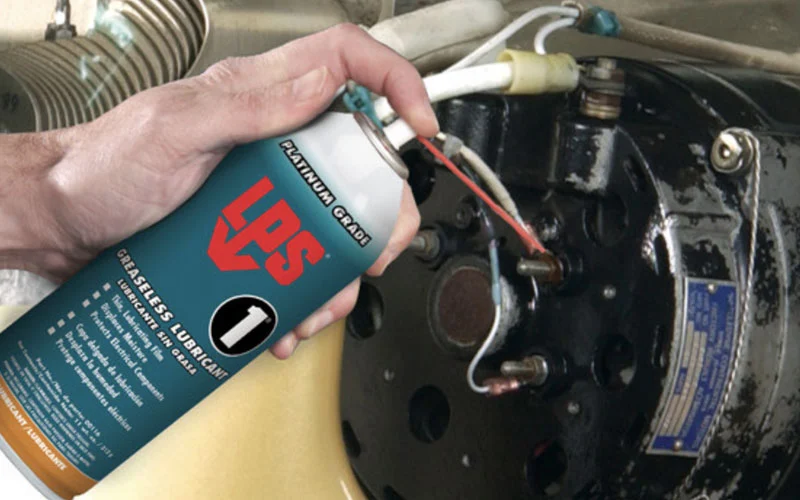 Industrial machinery being lubricated with LPS 1