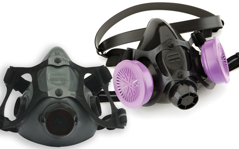 Various Honeywell respirators designed for safe breathing protection