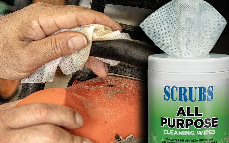 SCRUBS wipes used for grease removal and general cleaning