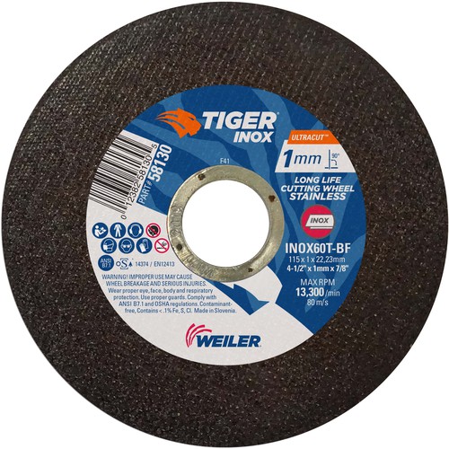 Weiler abrasives tiger inox ultracut wheels for premium performance on stainless steel