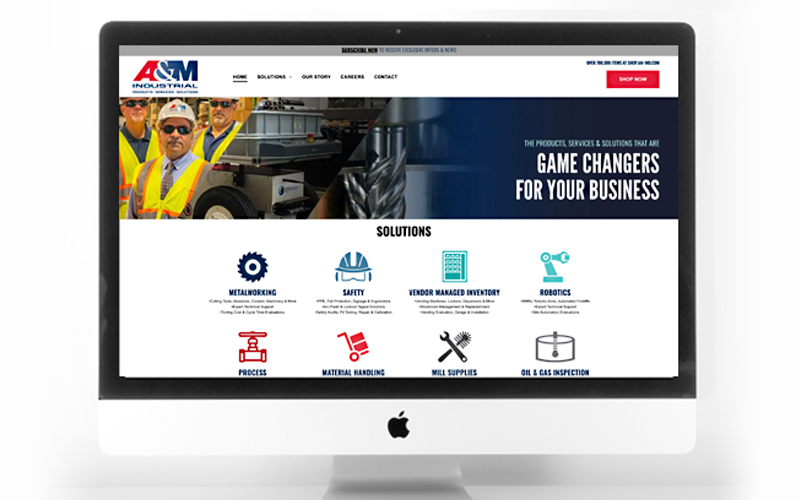Homepage of A&M Industrial's content website