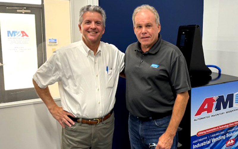 A&M Industrial President David Young with The Mosher Company’s Jeff Templeton.