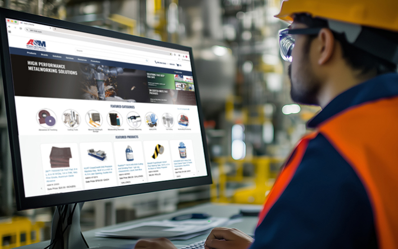 The A&M Industrial website in use in an industrial facility.