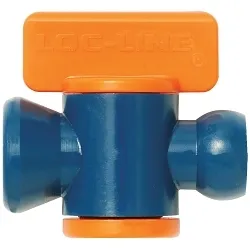 Loc-Line 21194, 1/4" MALE NPT SHUT-OFF VALVES FOR 'LOC-LINE' 1/4" ID COOLANT HOSE, BLUE & ORANGE ACETAL MATERIAL, Pack/2