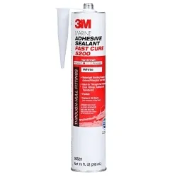 3M™ 7000000629 5200FC Fast Cure Marine Adhesive Sealant, 10 fl oz l Cartridge, White