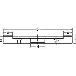 3M™ 7000118561 662BK Wheels and Tools, 6 in Dia 0.75 in THK, 1.25 in Center Hole, D240 Grit, Diamond Abrasive