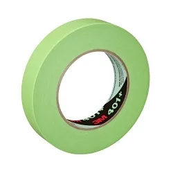 3M™ 7000124896 401+ High Performance Green Tape, 60.14 yd L 0.94 in W, 6.7 mil THK, Natural Rubber/Synthetic Rubber Adhesive, Crepe Paper Backing