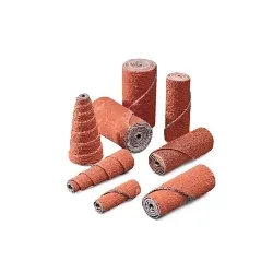 3M™ 7010294684 747D Full Tapered Roll, 1 in OAL, 0.125 in Dia Pilot Hole, 80 Grit, Ceramic Abrasive