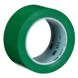 3M™ 7000028855 471 Tape, 36 yd L 2 in W, 5.3 mil THK, Rubber Adhesive, PVC/Vinyl Backing, Green