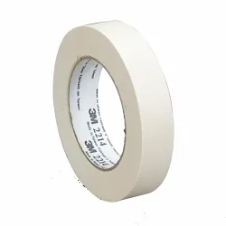 3M™ 7100245645 2214 Tape, 60 yd L 0.94 in W, 5.4 mil THK, Rubber Adhesive, Crepe Paper Backing