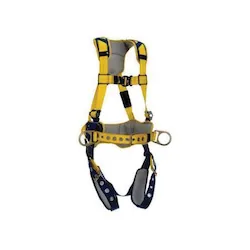 3M DBI-SALA Fall Protection 70007403911 Delta™ Harness, XL, 420 lb Load, Polyester Strap, Tongue Leg Strap Buckle, Quick-Connect Chest Strap Buckle, Stainless Steel Grommet/Zinc Plated Steel/Aluminum/Stainless Steel Hardware, Yellow