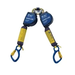 3M DBI-SALA Fall Protection 84077910354 Twin-Leg Self-Retracting Lifeline, 420 lb Load, 11 ft L, ANSI A10.32, ANSI Z359.1, ANSI Z359.14, OSHA 1910.66/1926.502