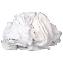 Blue Chip 4965591, 18" x 18" White Cotton Sweatshirt Cloth Rags, Reclaimed, Absorbent, & Durable, 25 Lbs. Box