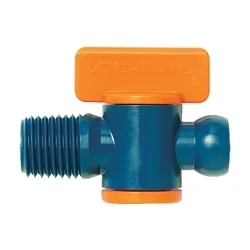 Loc-Line 29452, 1/4" MALE NPT SHUT-OFF VALVES FOR 'LOC-LINE' 1/4" ID COOLANT HOSE SYSTEM, BLACK & ORANGE ACETAL MATERIAL, Pack/10