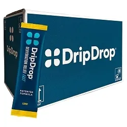 DripDrop #61406 – Lemon Electrolyte Drink Mix, 100 Count of 16oz Powder Sticks