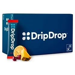DripDrop #61432 – Fruit Punch Electrolyte Drink Mix, 100 Count of 16oz Powder Sticks