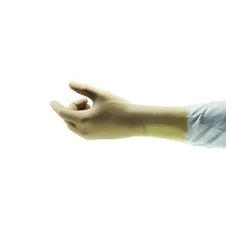 AccuTech® 119748 Gloves, 9, Natural Rubber Latex, 12 in L, Powder-Free, Textured Fingers, 9.1 mil THK, Application Type: Life Sciences, Anatomical Hand