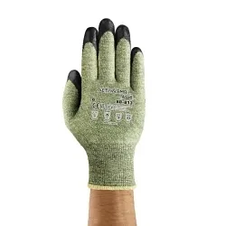 ActivArmr® PowerFlex® 206488 80-813 Medium Duty Cut-Resistant Gloves, 6, Neoprene Foam Palm, Black/Green, DuPont™ Kevlar®/Glass Fiber/Modacrylic