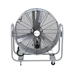 Airmaster® 60026 Portable Belt Drive Non-Oscillating Mancooler, 48 in Dia Blade, 17730 cfm Flow Rate, 115 V AC, 12.8 A, Import
