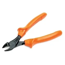 Bahco® ERGO™ BAH2101S-180 Diagonal Side Cutting Plier With Progressive Edge, 4 mm Soft Wire, 2.7 mm Iron and 2.3 mm Piano Nominal, 20 mm L x 23 mm W x 10 mm THK Alloy Steel Round Jaw, 180 mm OAL