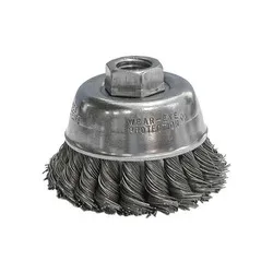 CGW® 60091 Heavy Duty High Speed Small Grinder Premium Cup Brush, 3-1/2 in Dia Brush, 5/8-11 Arbor Hole, 0.02 in Dia Filament/Wire, Knot, Stainless Steel Fill
