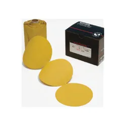 CGW® 49763 Gold DOR Open Coated PSA Abrasive Disc, 5 in Dia Disc, P100 Grit, Fine Grade, Aluminum Oxide Abrasive, Paper Backing
