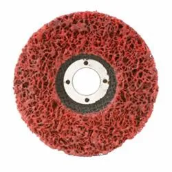 CGW® 59206 EZ Series Non-Woven Strip Wheel, 7 in Dia, 7/8 in Center Hole, Extra Coarse Grade, Silicon Carbide Abrasive