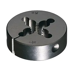 Cle-Line® C65022 610 Round Adjustable Die, #0-80 UNF Thread, 1/4 in THK, 13/16 in OD Die, Carbon Steel