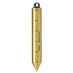 CrescentĀ® 590GMEN Cylindrical English/Metric Plumb Bob, 1 in Dia x 6-3/4 in L, Solid Brass