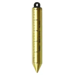 CrescentĀ® 590GN Blunt Point Cylindrical Plumb Bob, 1 in Dia x 6-3/4 in L, Solid Brass