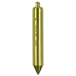 CrescentĀ® TT590N Cylindrical Plumb Bob, 1 in Dia x 6-3/4 in L, Solid Brass