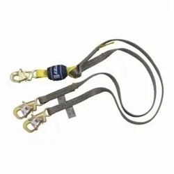 3M DBI-SALA Fall Protection 70007434312 WrapBax™2 Fixed Tie-Off Tie-Back Shock Absorbing Lanyard, 130 to 310 lb Load, 6 ft L, Nylon Line, 2 Legs, Tie-Back Hook Anchorage Connection, ANSI A10.32, ANSI Z359.1, ANSI Z359.13, OSHA 1910.66, OSHA 1926.502