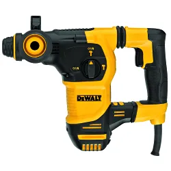 DeWALT® D25333K Corded Rotary Hammer Kit, 1-1/8 in SDS Plus® Chuck, 0 to 5200 bpm, 0 to 1150 rpm No-Load, 2-1/2 in Max Core Bit Compatibility, 1-1/8 in Max Solid Bit Capacity, 13.97 in OAL