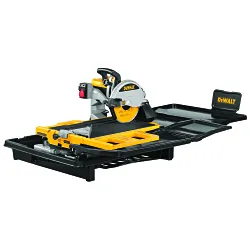 DeWALT® D36000 Corded Heavy Duty High Capacity Portable Wet Tile Saw, 10 in Dia Blade, 5/8 in Arbor/Shank, 2-1/2 in 45 deg Capacity, 3-3/8 in 90 deg Capacity, 1.5 hp