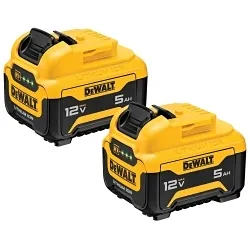 DeWALT® DCB126-2 Batteries, Lithium-ion, 12 V Nominal, 5 Ah Nominal