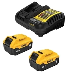 DeWALT® DCB205-2C Battery and Charger Kit, For Use With 20V MAX* tools, Li-Ion Battery, 90 min Charging, (2) Batteries