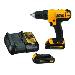 DeWALT® 20V MAX* MATRIX™ DCD771C2 Compact Drill/Driver Kit, 1/2 in Chuck, 20 V DC, 0 to 450/0 to 1500 rpm No-Load, 8-3/4 in OAL, Li-Ion Battery