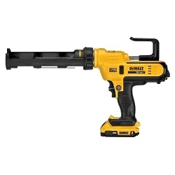 DeWALTĀ® DCE560D1 Cordless Full Barrel Frame Caulk Gun Kit, 10 oz Capacity, 20 V, Li-Ion Battery