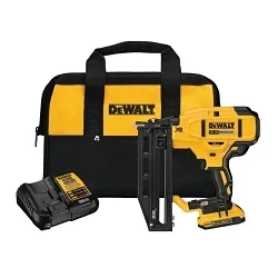 DeWALT® 20V MAX* DCN662D1 Cordless Nailer Kit, 1-1/4 to 2-1/2 in Fastener, For Fastener Type: 16 ga Straight Finish, 110 Nails Magazine, 11.9 in OAL, Battery
