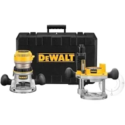 DeWALT® DW616PK Fixed Base/Plunge Heavy Duty Router Combo Kit, Dust Sealed Switch, 1/4 in, 1/2 in Chuck, 24500 rpm Speed, 1-3/4 hp, 120 V AC