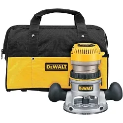 DeWALT® DW618K Fixed Base Heavy Duty Mid Size EVS Router Kit With Soft Start, Dust Sealed Switch, 1/4 in, 1/2 in Chuck, 8000 to 24000 rpm Speed, 2-1/4 hp, 120 V AC