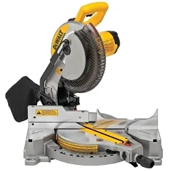 DeWALTĀ® DWS713 Electric Single Bevel Compound Miter Saw, 10 in Dia Blade, 5/8 in, 1 in Arbor/Shank, 50 deg Left to 50 deg Right Miter, 48 deg Left to 3 deg Right Bevel