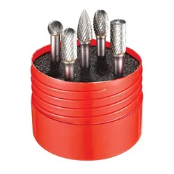 Dormer 7059569 P880 Rotary Burr Set With DC Teeth, 5 Pieces