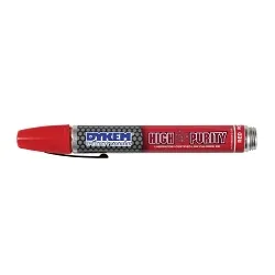 Dykem® 44301 High Purity 44 Permanent Paint Marker, Medium Tip, Aluminum Barrel Container/Fiber Tip, Red