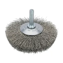 Dynabrade® DynaCut™ 78861 Stem Mounted Good Tier Abrasive Radial Wheel Brush, 2 in Dia Brush, 0.0118 in Dia Crimped Filament/Wire