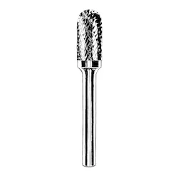 Dynabrade® 93340 Carbide Burr, Radius End, Cylindrical Head, 3/32 in Dia Head, 7/16 in L of Cut, Double Cut